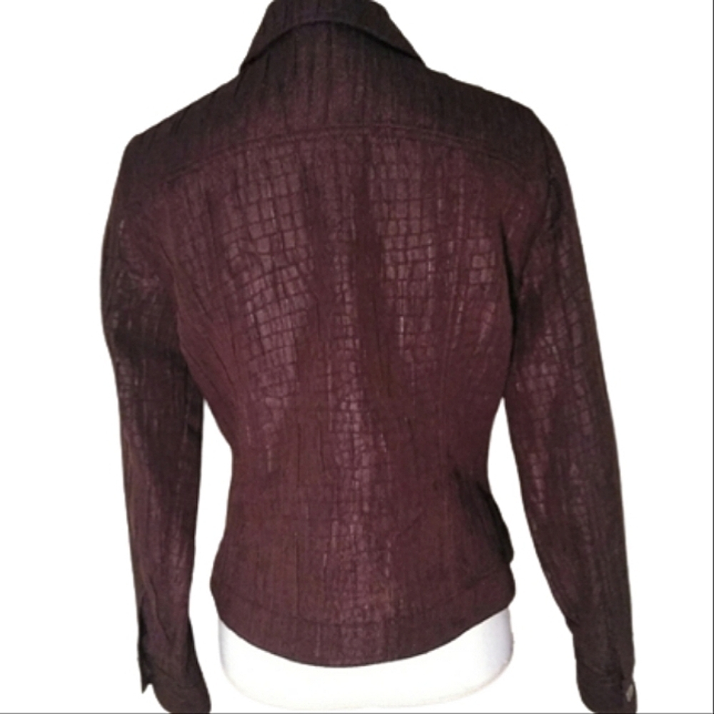 Ruby Rd Brown Button-Down Neutral Earthy Crocodil… - image 4